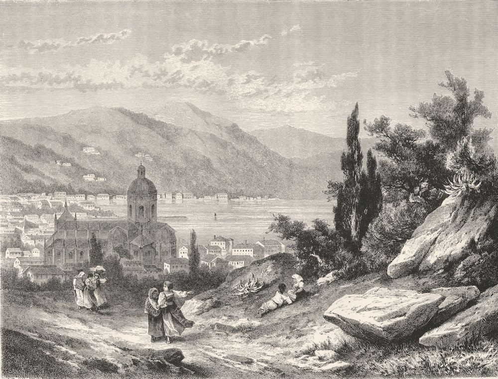 ITALY. Lago di Como. Como 1877 old antique vintage print picture